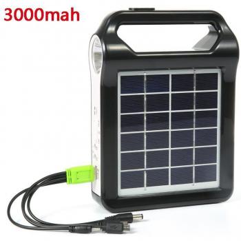 Mobiler 6V Solar-Energiespeicher mit Lichtfunktion und USB-Port für den Hausgebrauch