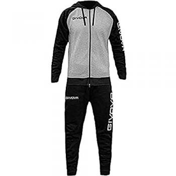 Super King Tracksuit by Givova – Grey/Black Light Melange (Unisex S)