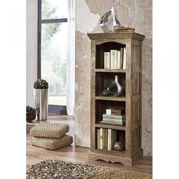 Massivmöbel24 Regal Sheesham 56x45x145 cm – Grau, geölt – LEEDS #14