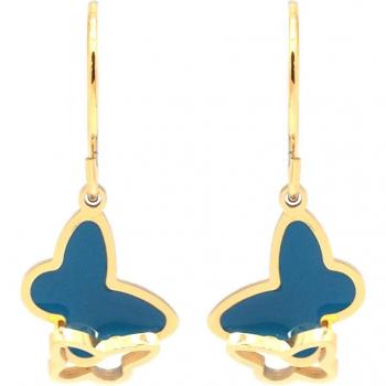 Lily’s Gemme – Orecchini “Papillon” in acciaio, tonalità turquoise aurea