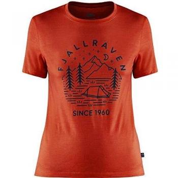 FJALLRAVEN Abisko Wool Tältplats Ss W Unterhemd, orange