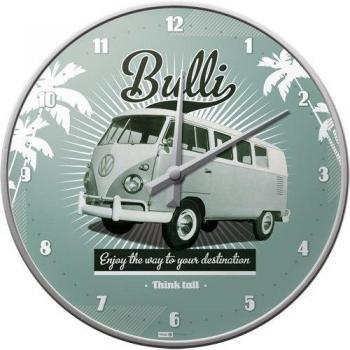 VW Bulli Retró Reloj de Pared en Metal Azul