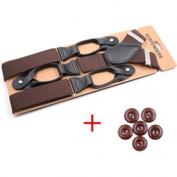 Button End Suspenders for Men with Y Back Style for Formal Events