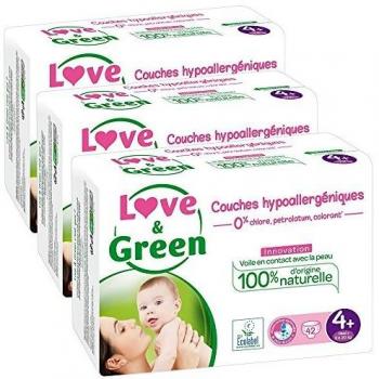 Love & Green Baby-Pants, hypoallergen, 0 % – Größe 4+ (9 – 20 kg)