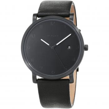 Skagen Precision Leather Band Men’s Quartz Clock