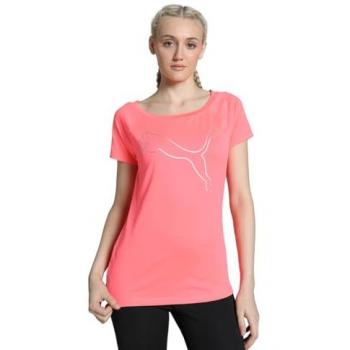 Puma Women's Favorite Cat Short Sleeve Top Sunset Glow
