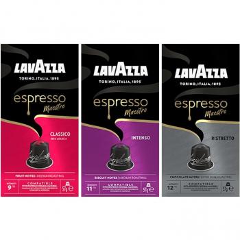Aluminium‑Mix 120 Lavazza Maestro (Intenso, Ristretto, Classico) für Nespresso
