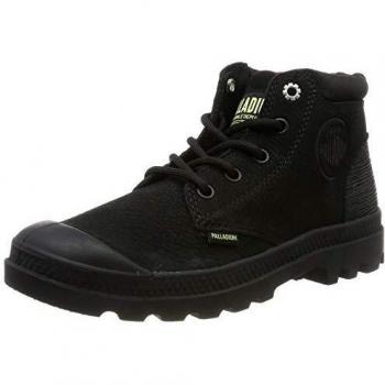 Palladium Pampa LO Cuff Lea, Bottes Souples Femme, Noir (Black/Green Sheen P61)
