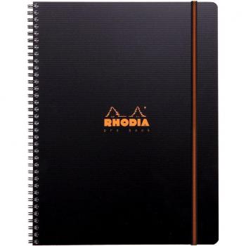 Spiral‑Banded Notebook A4+ 80 Seiten, 90 g, schwarz – Rhodia ProBook