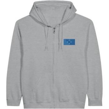 Grau‑Polyester‑Baumwoll‑Capuhaus-Sweat – Drapeau Mikronesien – Langarm – Geschlechtsneutral