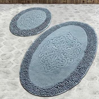 Wellhome Juego de Alfombras de Baño (2 Piezas) Tonos Azules
