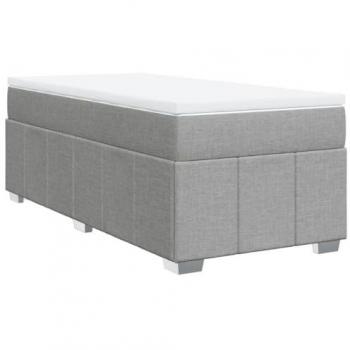 Hellgraues Boxspringbett 100x200 cm mit integrierter Matratze