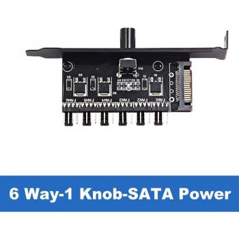Gestionnaire de vitesse ventilateur PCI – alimentation 12 V Molex/SATA, hub 6 ou 8 sorties, PWM 4‑broches, contrôle température CPU/radiateur 3‑pin
