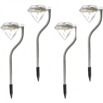 4pcs Solar Powered Diamond Shape Garden Light