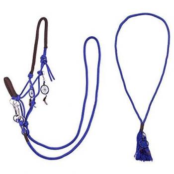 Cabestro de Caballo QHP Liberty con Rejes y Anillo, Color Azul Cobalto