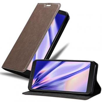 Funda Alcatel 3C Marrón Café con Cierre Magnético y Tarjetero