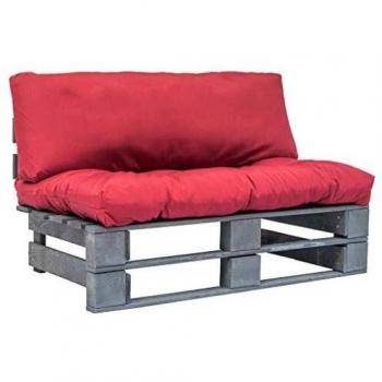 Divano da Giardino a Pallet con Cuscini Rossi
