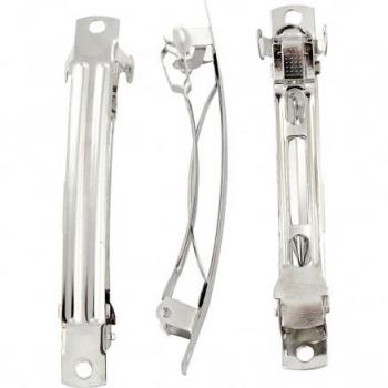 Silver-Plated Hair Barrettes with Hanging Hole