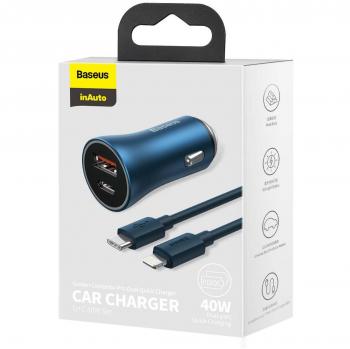 Cargador Baseus Dorado para Encendedor de Cigarrillos Carga Rápida