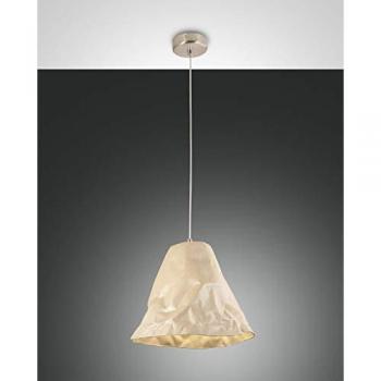 Crumple Dome Pendant Lamp, Khaki Glass, E27