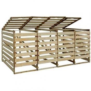 Abri à Poubelles Quadruple en Pinède 240 L