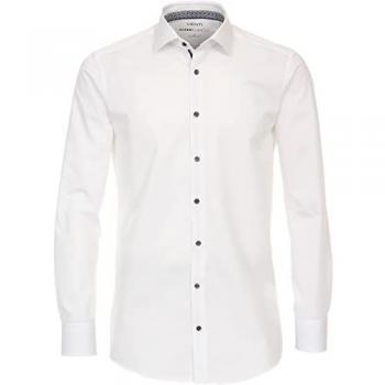 Venti Herren Langarm Businesshemd Kent Modern-Fit, Unifarben, 38