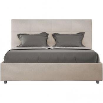 Letto imbottito Matrimoniale 160x190 cm MIKA Senza rete Microfibra Sabbia