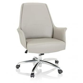 Fauteuil de bureau BARENO ECO en similicuir taupe