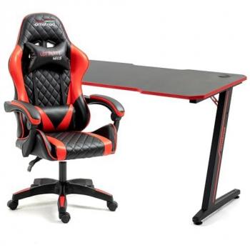 Amstrad Bureau DESK120Z-ROUGE et Fauteuil ULTIMATE-ROUGE