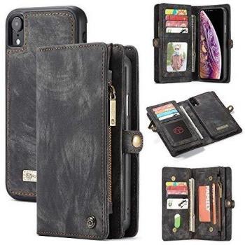 IPhone XR Premium Leather Flip & Wallet Cover (Black)