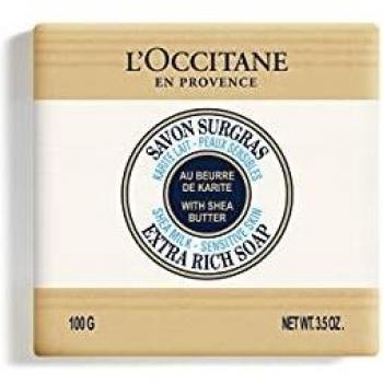 L'Occitane Savon Solide Surgras Karité Lait Corps & Visage Sans Huile de Palme, 100 g