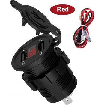 USB Charger for Car with Voltmeter & 10A Fuse