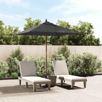 Parasol de Jardin en Bois Anthracite Prolenta