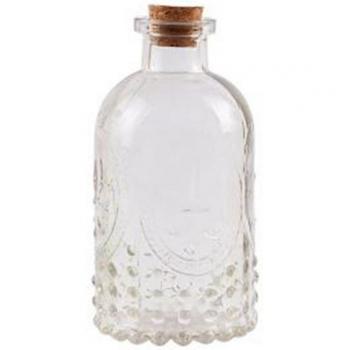 Florero de vidrio con relieve para decoración del hogar