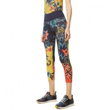 Desigual Damen 7/8 Limettengrün Geo‑Leggings – Größe M