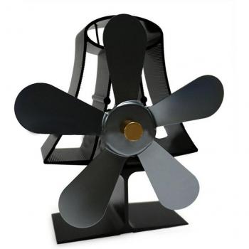 Black 5-Blade Heat Stove Fan for Wood Log Burner