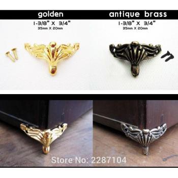 4pcs Antique Brass Corner Protector for Jewelry Chest Box