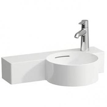 Lave-mains Laufen Val 55x31,5cm, blanc, étagère gauche, avec trou pour robinet