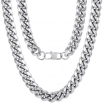 Collier Homme Chaîne Maille Gourmette 14MM 56 cm Acier Inoxydable 316L