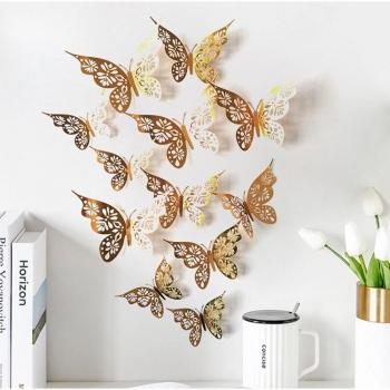 3D Hollow Butterflies Wall Decor Set