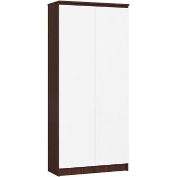 Armoire de Bureau 80 cm Wengé 2 Portes Blanche