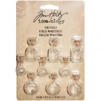 Tiny Corked Vials 1 x 0.25-inch-Assorted Clear Shapes