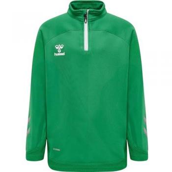 Felpa Hummel Lead mezza zip uomo verde