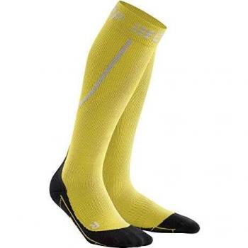 Chaussettes de Running Hiver Cep, Laine Mérinos, Femme, Jaune/Noir, Taille III (32-38 cm)