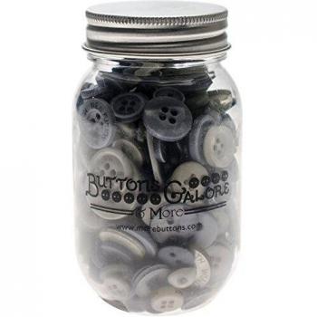Grey Smoky Mason Jar Button Set