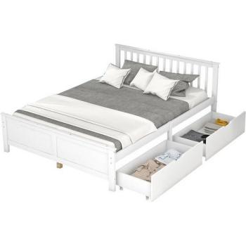 Canapé-lit Enfant avec Éclairage LED 90x200cm et Tiroirs Beige