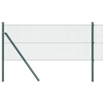Green 0.4 m × 25 m Welded Steel Fence with 13 Posts – Shop Vidaxl