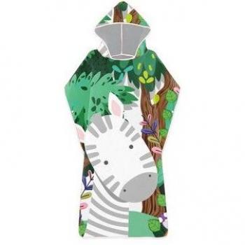 Robe de bain poncho avec cape, serviette de plage à imprimé animal, séchage rapide