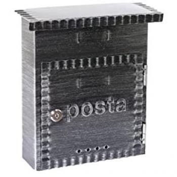 Cassetta della Posta Rustica in Metallo, Dimensione S (DIN A5), Colore Nero
