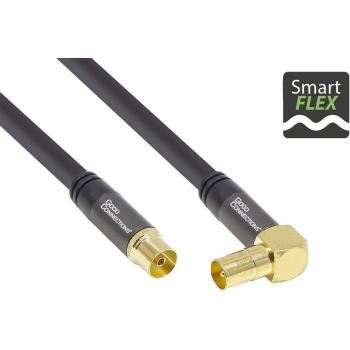 Cavo Antenna 4X Schermo SmartFLEX, Placcato Oro, IEC Angolato